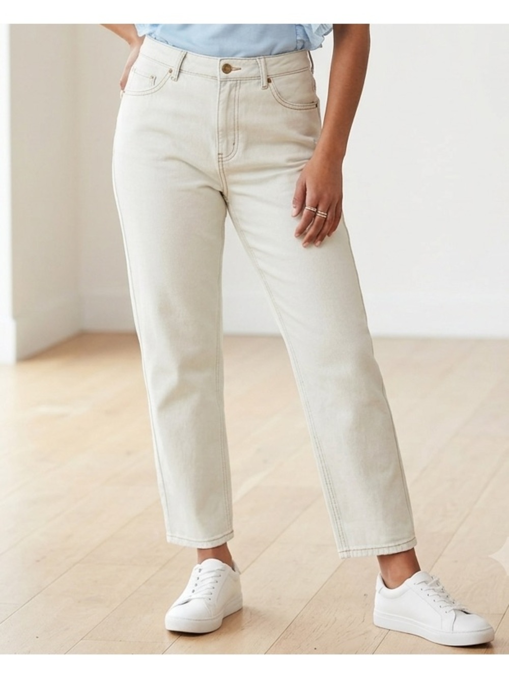 wild fable Cream High-Rise Straight Leg Jeans